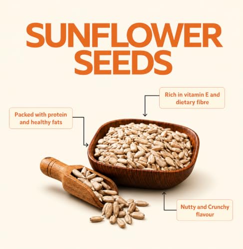 Image of Zucchero Sunflower Seeds (1kg) -Raw Seeds for eating | Protein Loaded | Hi-Fiber | Super Food | Healthy Snack | Anti-oxidant Rich | Real Food | Lab Tested