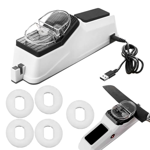 Affilacoltelli |. Affilacoltelli automatico multifunzionale, utensili da cucina Affilacoltelli elettrico per affilare e lucidare 5 secondi con copertura protettiva aiuta a mantenere gli utensili da