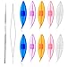 BUTUZE Tatting Shuttle Kit, 10 PCS Plastic Tatting Shuttle with Beading Needles Crochet Hooks Knitting Needles Big Eye Needles Tatting Needles for DIY Hand Lacemaking Craft Tool Weave Yarn Set