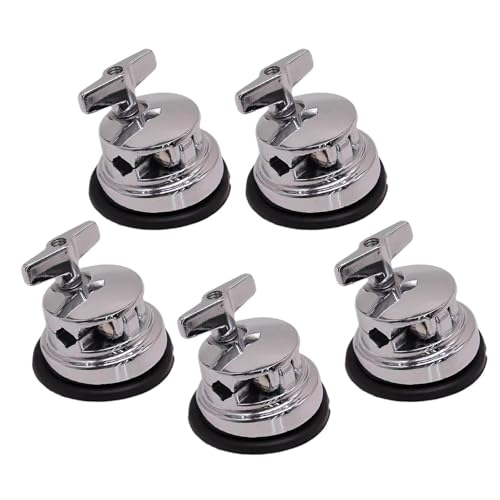 Hellery ドラム脚取り付け金具ラック、取り付け用、頑丈な楽器アクセサリー、タムクランプスタンド、タムドラム脚ベース, 5個