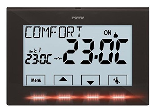 Perry 1TPTE029A Termostato da Parete Digitale, 230 V, Nero