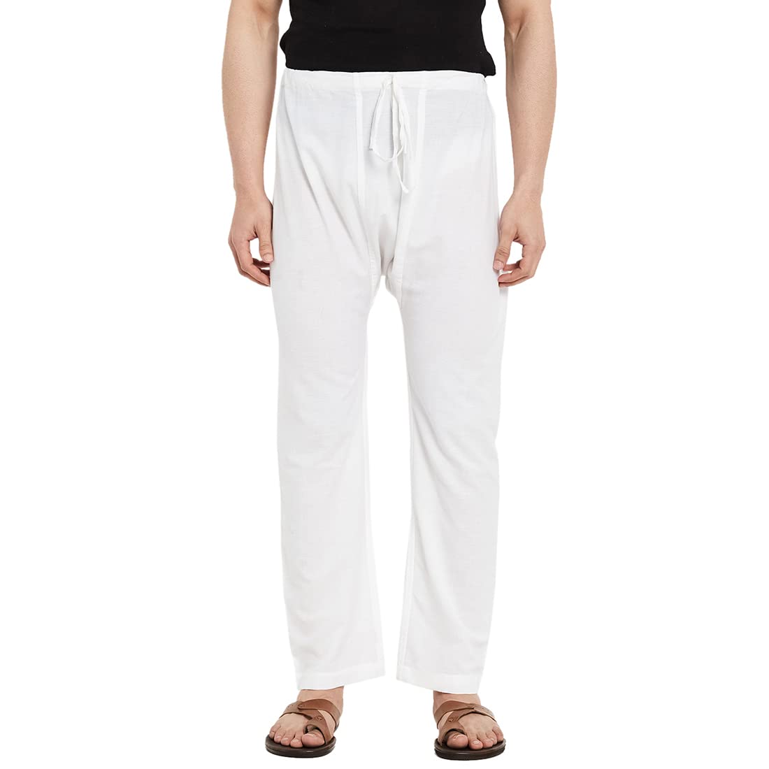 fabindia Men Regular Fit Regular Pyjama Cotton_White-picture-17
