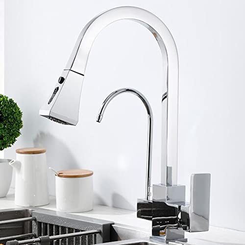 Robinet de cuisine filtre pivotant 3 en 1 noir mat avec pulvérisateur de traction