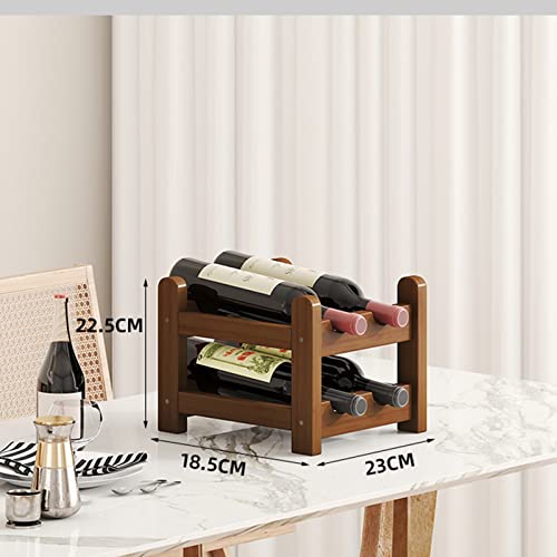Soporte para botellas de vino de bambú para 4 botellas miniatura 3