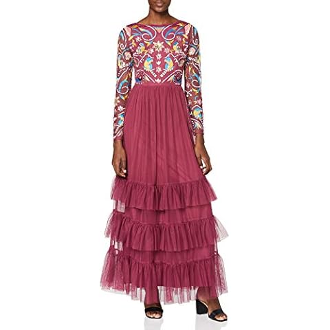 Frock and Frill Berry Maxi Dress with Ruffles Cover