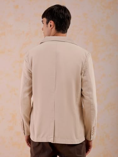 Image of The Indian Garage Co Men Slim Fit Solid Single Breasted Blazers