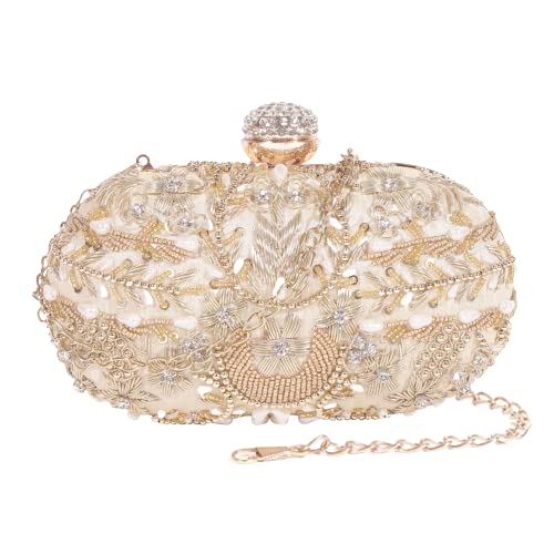 swisni Golden Elegant Golden Handmade Embroidery Rectangular Clutch Bag For Women & Girls II Women's Traditional Designer Clutch For Women & Girls II EMBROIDERED CLUTCHES-picture-49