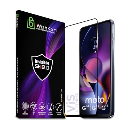 Image of compatible with Motorola Moto G54 / G64 / G14 5G Tempered Glass [with warranty] screen protector guard Full Edge to Edge 9H Full Glue FHD with Easy Installation kit (Moto G 54 / G 64 / G 14)