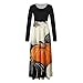Halloween Dresses for Women 2025 Casual Long Sleeve Maxi Long Dress Fashion Print Dresses Trendy Clothes Outfits