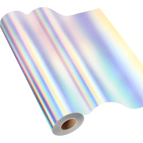 IModeur Vinylfolie Plotter Regenbogen Silber, 30,5cm x 1220 cm Silber Plotterfolie selbstklebend Vinyl, Silber Plotterfolie Vinyl für Silhouette Cameo, die meisten Schneidemaschine
