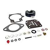 WINGOGO 396701 Carburetor Rebuild Kit with Float Replaces Johnson Evinrude OMC 9.9 15 18 20 25 28 30 35 40 45 48 50 55 60 65 70 75 HP Carb Repair kit Parts Sierra 18-7222 0396701 392061 398729