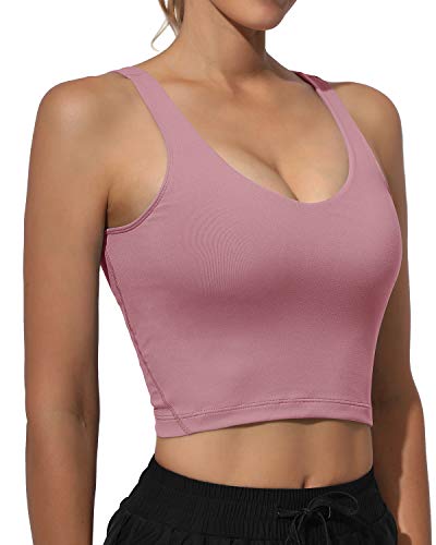 Promover Damen Sport BH Push Up Gepolstert Bustier Ohne Bügel für Yoga Bra Top mit Integriertem BH für Lauf Jogging Fitness Training Wohlfühl-BH Cover