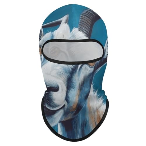 Balaclava para hombre y mujer diseño cabra azul máscara facial completa para ciclismo miniatura 7