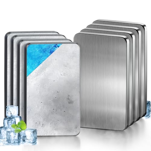 強力保冷剤 驚異の保冷力 8枚 Sサイズ 127×76×16mm【倍速凍結&長時間保冷】ステンレス製アイス保冷剤 コンパクト 長持ち 繰り返し使用可 防災用にも最適