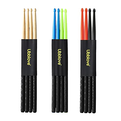 Ubblove Nylon Drumsticks 5A 2 Pair With Anti-Slip Handles For Drum Light Durable Plastic Exercise 2 Pair Drum Sticks For Kids Adults Musical Instrument Percussion Accessories (Blue And Green) #TOP6