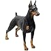 Comfy Hour Doggyland Collection, Miniature Dog Collectibles 7” Standing Dobermann Figurine, Realistic Lifelike Animal Statue Home Decoration, Black, Polyresin