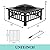 Fire Pit 32in Square Metal Firepit Patio BBQ Fireplace with Charcoal Rack Mesh Cover Poker for Camping Bonfire Picnic Outdoor Heating