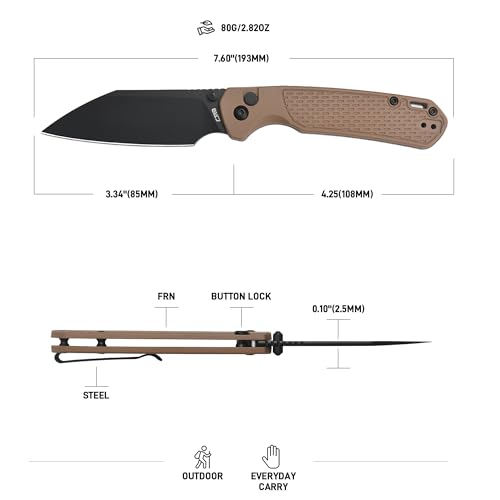 Image of CJRB Pyrite-Light Pocket Knife, 3.34'' AR-SFII Steel Blade, FRN Handle