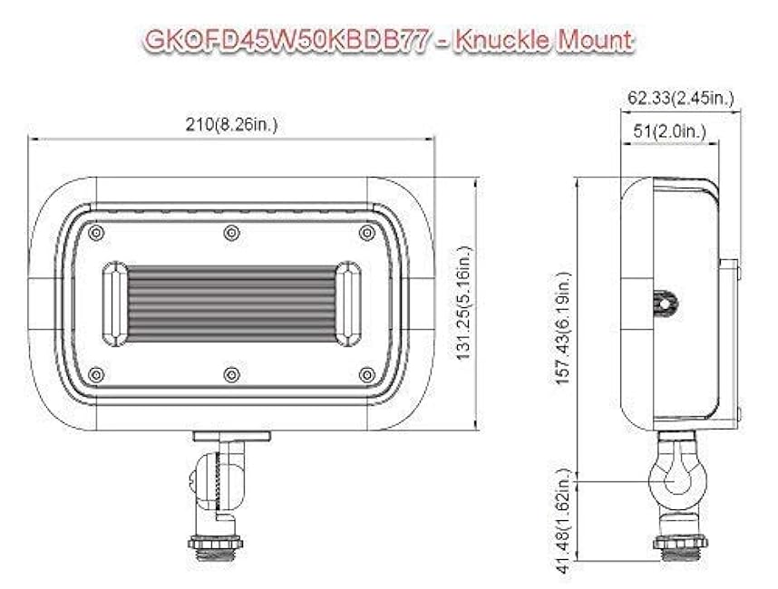 GKOLED 45W LED Flood Lights Daylight White Outdoor Security