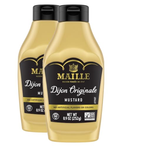 Maille Mustard for Marinades, Mustard Sauce and Tasty Recipes Dijon Originale Squeeze No Artificial Colors or Flavors 8.9 oz (Pack of 2)