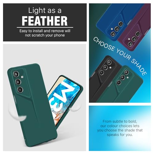 Image of WOW IMAGINE Slim Back Cover for Samsung Galaxy M35 5G | Blade Series Ultra Thin Case with Lightweight Design | Camera Protection | Soft Matte Silicone Flexible Mobile Case - Green