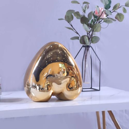 Maniquí medio torso dorado femenino con base de corazón para vitrinas 4