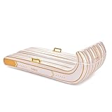 FUNBOY Gold & White Stripe Toboggan β Luxury Inflatable Snow Sled | Retro Holiday Stripe Design | Heavy-Duty Inflatable Winter Sled | Perfect for Snow Days & Holiday Fun