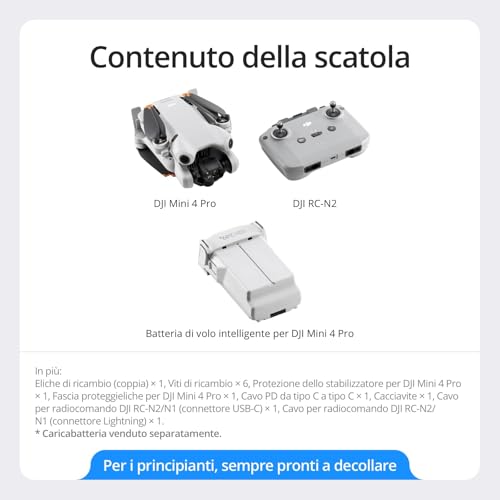 Mini 4 Pro (con  RC-N2), mini drone pieghevole per adulti con fotocamera HDR in 4K, meno di 249 g, autonomia di volo di 34 min., distanza di trasmissione video max. di 20 km, C - Gadget - Immagine 5
