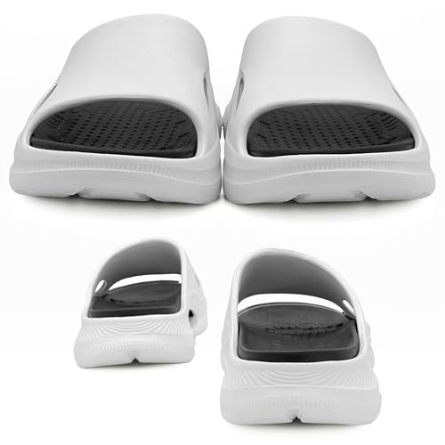 Mens Slides Soft Cushion Sport Sandals Plantar Fasciitis Arch Support Adjustable Thick Cushion Recovery Sandals Lightweight Cloud Open Toe Summer Slippers4