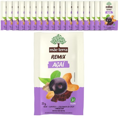 Mãe Terra 18 Unidades Mix de Frutas e Sementes Açaí Remix Pacote 25g