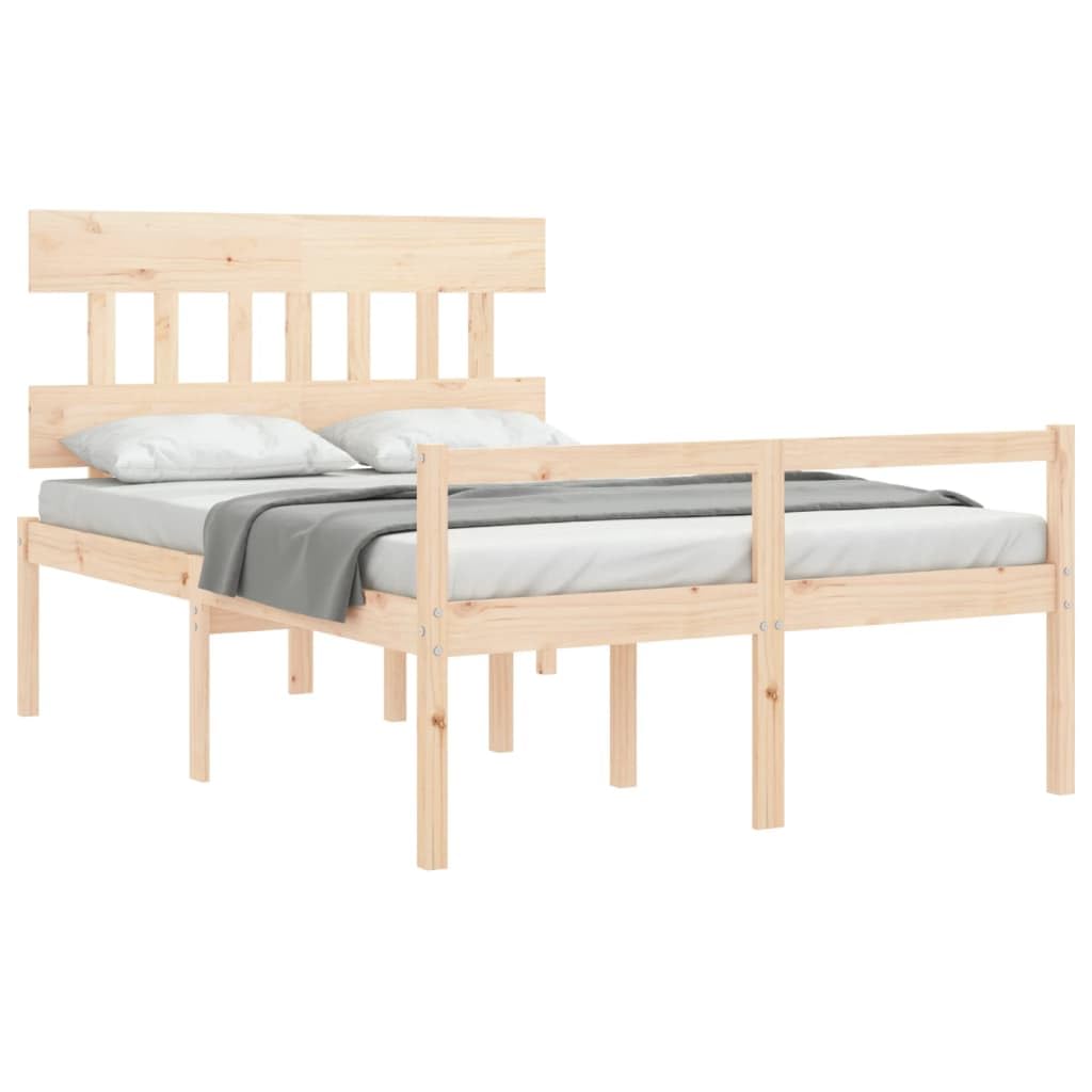Seniorenbett aus Massivholz 120x200 cm mit Kopfteil und Fußteil sowie seniorengerechtem Lattenrost