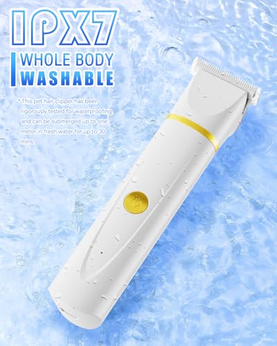 Image of unibono Dog Grooming Kit with Paw Trimmer, All-in-One Low Noise Electric Rechargeable Small Quiet Pet Clippers Foot Dog Hair Shaver with Stainless Steel Scissors and Comb for Dogs at Home