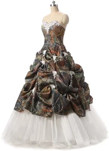 Asulla Sweetheart Satin Camo Quinceanera Dress Ball Gowns Lace Appliques Tiers Wedding Formal Dress for Bride Long3