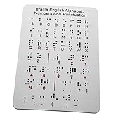 TOYANDONA scheda madre braille libri in braille materiali didattici in braille prodotti per non vedenti strumenti di apprendimento tattile gadget per non vedenti Acciaio inossidabile Silver