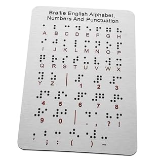 TOYANDONA scheda madre braille libri in braille materiali didattici in braille prodotti per non vedenti strumenti di apprendimento tattile gadget per non vedenti Acciaio inossidabile Silver