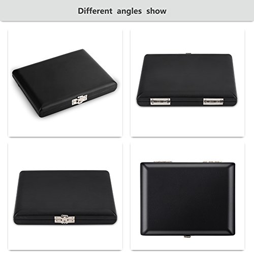 Custodia ance, con coperchio pelle PU e 6 slot per ance, Custodia sassofono clarinetto, nero velluto, for musicisti professionisti studenti e performance