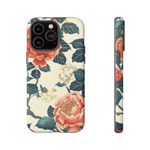 Coque mate iPhone 14 Pro Max résistante pivoines florales