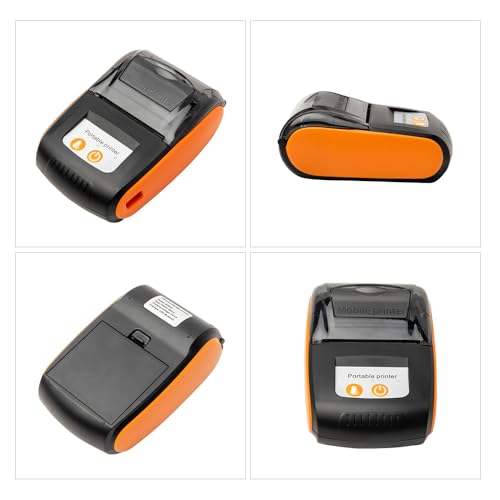 Image of Portable Receipt Printer 58mm Mini Thermal Printing Wireless BT USB Mobile Printer with 2 Inch Thermal Paper Roll Compatible with Android /iOS /System for Small Business Restaurant Retail Store