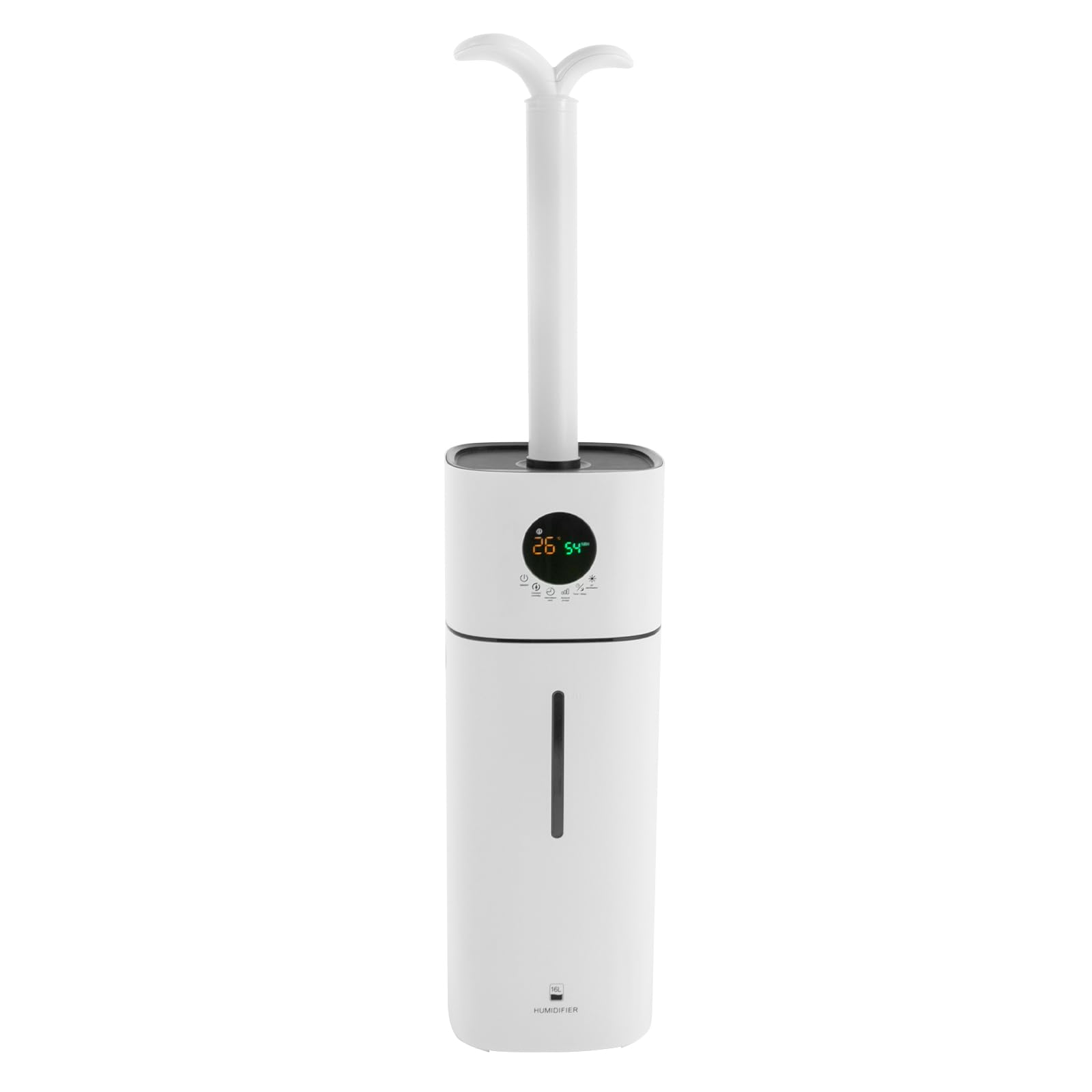 Umidificatore, grande serbatoio dell'acqua da 16 litri, regolazione dell'umidità a tre livelli, umidificatore bianco, adatto per bagno, camera da letto, soggiorno e uffici