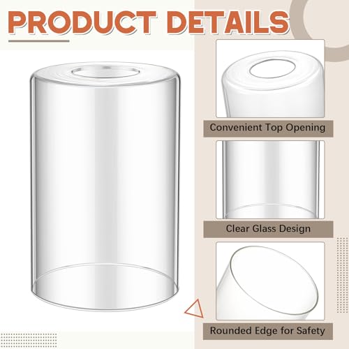 Image of Teenyyou 1 Pcs Clear Glossy Glass Shade Replacements for Pendant Light Fixtures Glass Lamp Shade Cover, 1-5 /8 Inch Fitter E26 Base, 4 inchw x 6 inchh, Replacement Lamp Globe for Chandelier Wall Sconce