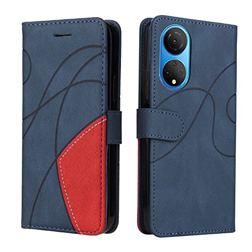 Honor X7 Case Geometric, Shockproof Wallet Case PU Leather with Card Slots Folding Stand Magnetic Scratchproof Protect Flip Cover for Honor X7 Phone Cases, Blue
