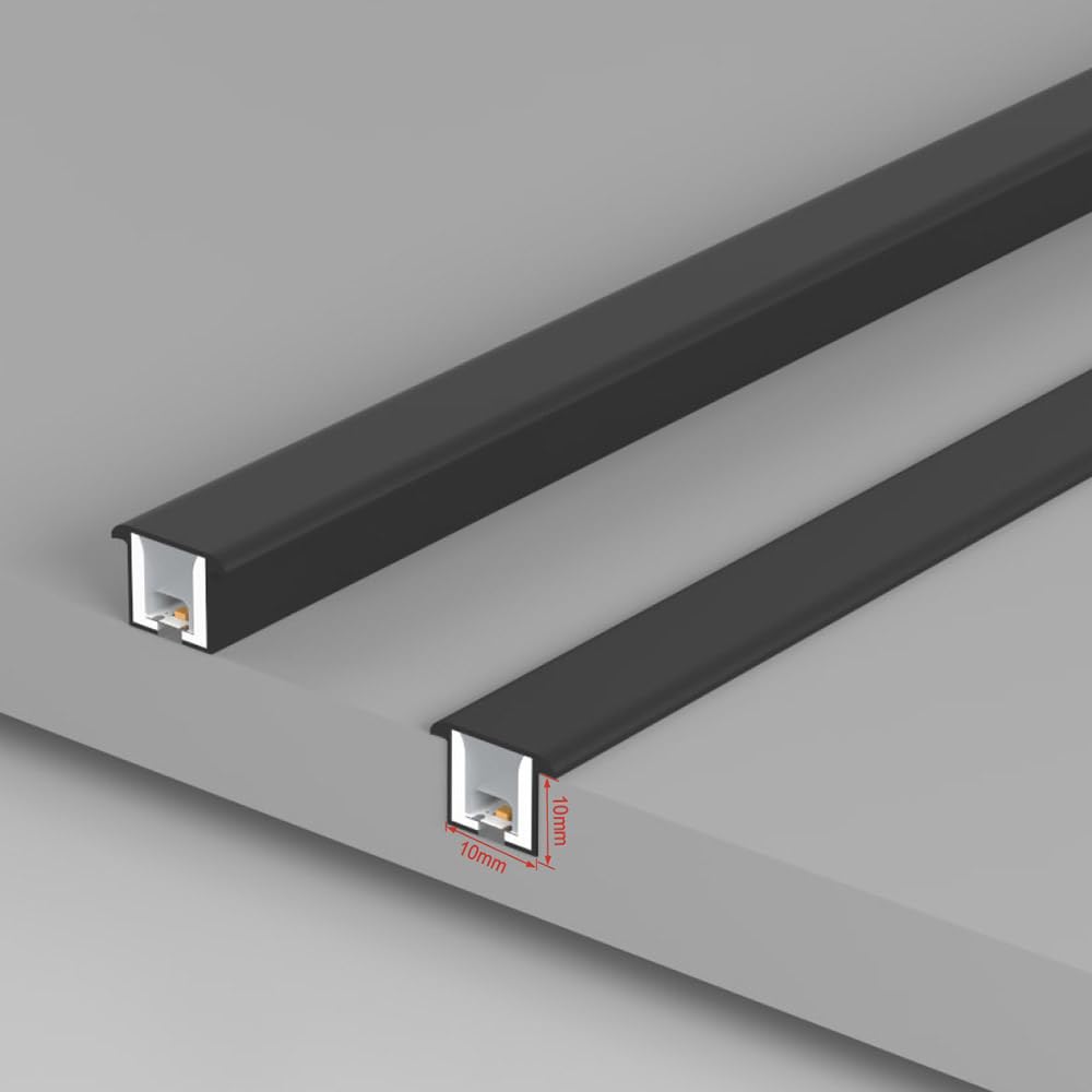 ledbox Led NEON Flex negro, 10x10mm, DC24V, 180Led/m, 5m, corte libre, 50w, Blanco cálido