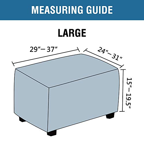 H.versailtex Recliner Chair Cover Velvet Plush 1-Piece Bundles Velvet Plush Ottoman Slipcovers(Large, Grey) #TOP4