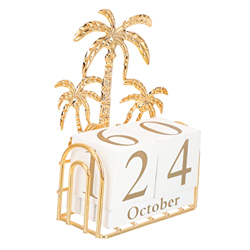 SEWACC Décoration De Calendrier Blocs De Calendrier De Bureau Perpétuel Calendrier à Date Perpétuelle Calendrier Bricolage en Bois Calendrier De Table...