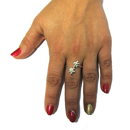 Bague en argent massif 925 fleur ciselée joaillerie durable - 4