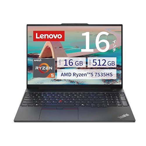 yz Lenovo ThinkPad E16 Gen 2 AMD m[gp\R 16C`/AMD Ryzen? 5 7535HS vZbT[/ 16GB/512GB/Windows 11 Pro/vCoV[Vb^[twebJ C