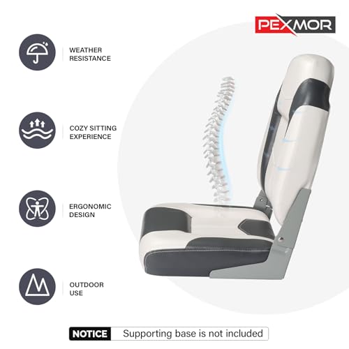 image for PEXMOR Boat Seats Low/High Back, Folding Boat Seat Included, Fold-Down