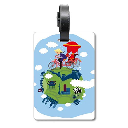 Étiquette valise voyage Grande Muraille de Chine pour globe-trotteurs