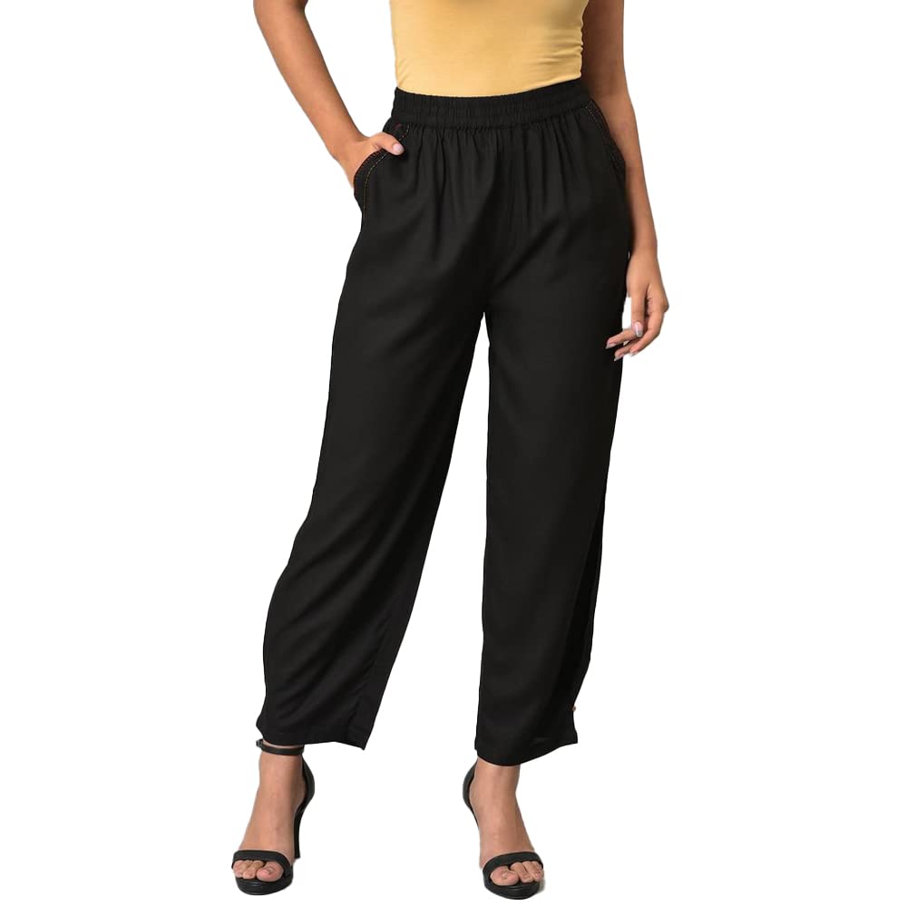 w for woman Women High Rise Strechable Straight Pants | Trousers-picture-23