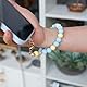 MORSUNBELA Handykette Kurz Perlen Leopard Lanyard Handy Armband Schlüsselanhänger Handyband